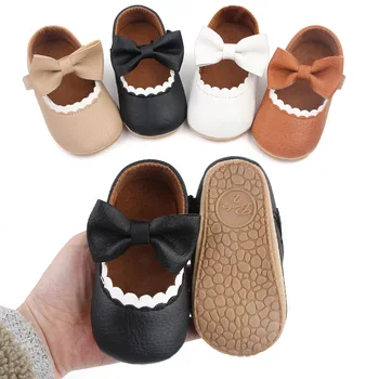 Обувки принцеса с голям нос за бебета, нескользящая обувки за малките момичета за първите стъпки, детски мокасини, обувки за деца