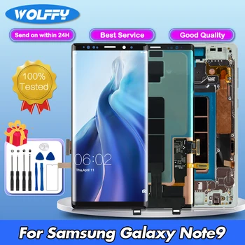 Оригинален 100% чисто Нов LCD дисплей За Samsung Galaxy Note 9 N960F N9600 N960U със Сензорен екран, цифров преобразувател В Събирането на Заместител рамка