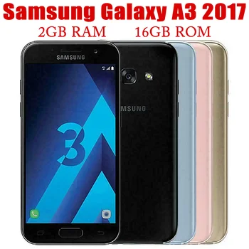 Оригинален Отключени Samsung Galaxy A3 2017 A320F A320FL оперативна ПАМЕТ 2 GB, 16 GB Вградена ПАМЕТ Восьмиядерный 4,7 