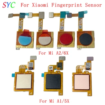 Оригиналната бутон сензор за пръстови отпечатъци Гъвкав кабел за Xiaomi Mi A2 6X A1 5X Резервни части за докосване скенер Power Key