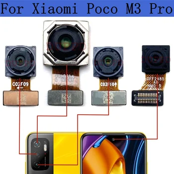 Оригиналната предната и задната камера за Xiaomi Mi Poco M3 Pro, Предна задна страна, Малка камера модул за Селфи Отзад, Резервни части