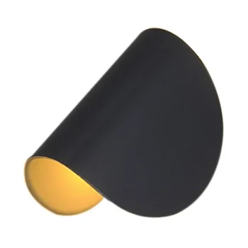 Отточна тръба на шарнирна връзка черен стенен тела с корпус от ковано желязо, модерен лесен стенен монтаж лампа за спални (топла светлина)