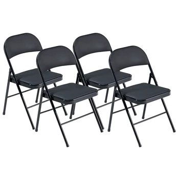 пластмасов сгъваем стол от 4 бр. елегантни сгъваеми столове от желязо и PVC за конференции и изложби