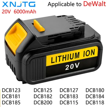 Подходящ за DeWalt 20V 6000mAh DCB200, DCB180, DCB203, DCB107, DCB115, DCB118, литиева батерия за електрически инструменти
