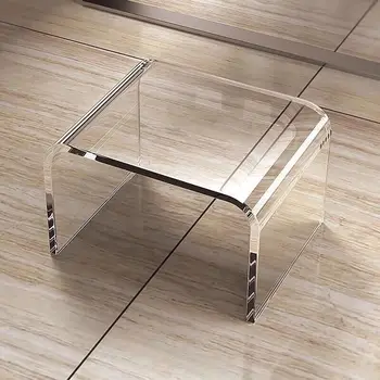 Приставной масичка Акрилен Стол за баня за преобличане обувки Сервизни Прозрачна седалка за хола Проста модерни мебели