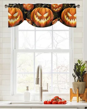 Прозорец завеса с тиква за Хелоуин, хол, Кухненски шкаф, Окачен Балдахин, Корниз, джобен балдахин