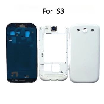 Пълен корпус за Samsung Galaxy S3 I9300 s3 нео 9300i 9301i Предната рамка + средната рамка + резервни Части за ремонт на капака на отделението за батерията