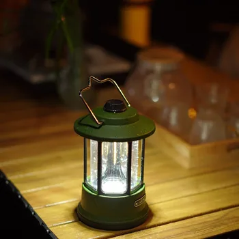 Ретро Преносим фенер с регулируема яркост, 3 режима на осветяване, Водоустойчив фенер за къмпинг