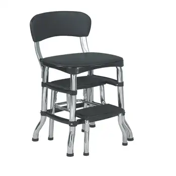 Ретро стол + Крака с разтегателен трамплин, черен
