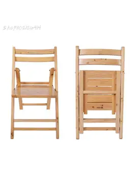 Сгъваем стол в пасторальном стил за детска стая прост модерен стол с облегалка дървена табуретка от чисто кипарис домакински стол от масивна дървесина