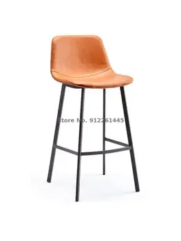 Скандинавски бар стол модерен прост бар стол с ретро облегалка в индустриален стил, лесен луксозен бар стол с висока прическа, домакински