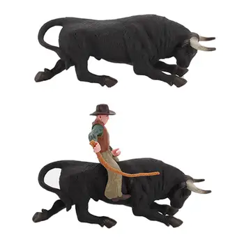 Статуетки с фигурки на бикове, статуя на бика, животно, медни статуи на бик, скулптура крави, маса за декорация, подарък играчка