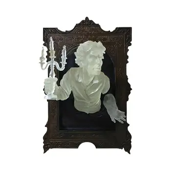 Стенни плочки с Призрак в огледалото, Светлинен украшение от смола, Огледало, рамка за снимка с Призрак на ужасите за Хелоуин, Реквизит, монтиране на украса от смола