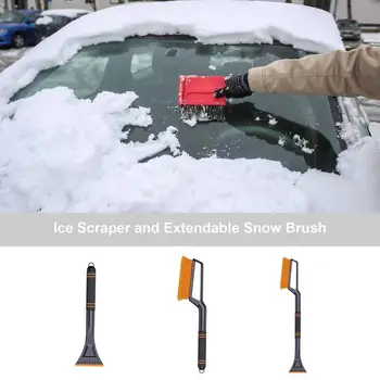 Стъргалка за лед с четка за сняг, Прибиращи се автоматично инструмент за почистване на предното стъкло, прозорците от сняг, машина за миене на автомобили, джипове RVS и камиони