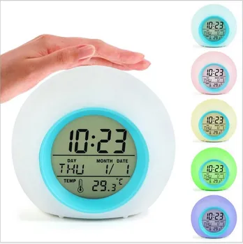 Творчески кръг цветен аларма, вечен календар, на таблата, сферична детски часовник с аларма, таблица с естествен звук