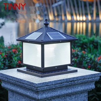 Тенекиен слънчев стълб на лампа led открит творчески прост стълб от светлина водоустойчива IP65 за дома, хотел, Вила, веранда, двор 