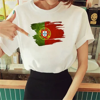 Тениска Portugal, дамски забавно градинска облекло, тениски с комиксами, градинска дрехи с комиксами за момичета y2k