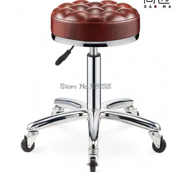 Тоалетен стол, стол за фризьорски салон, въртяща се ролка кръг стол, голям работен стол, ролка за маникюр, кръг за грим