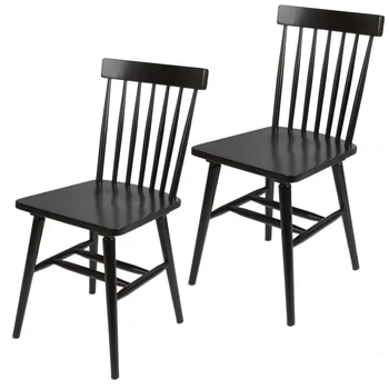 Трапезни столове Better Homes & Gardens Dimo Classic от черно дърво, комплект от 2