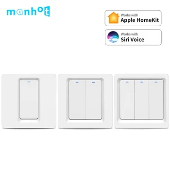 Умен Apple Homekit WiFi Ключ Бутон Стенни Ключове за осветление 1/2/3 Бандата на ЕС Безжичен Siri Гласов Контрол за Google Home Алекса