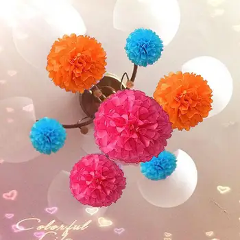 Хартиени цветни топки, Очарователни декорации от хартиени цветя топки, Зашеметяваща колекция от 15 многократно цветни топки за сватби, рожденни дни, душ
