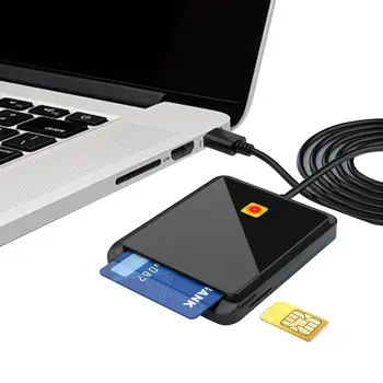 Четец за смарт карти CAC USB-Четец за достъп до смарт карти CAC Преносим и универсален четец за достъп до смарт карти за заявка на баланса онлайн