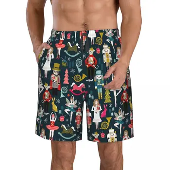 Шорти Nutcracker ежедневна cut с плоска предна част За мъже, плажни панталони на съвсем малък, Комфортни шорти за дома